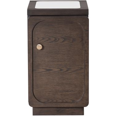 Vellara Chairside Table with 1 Power Outlet In Dark Walnut