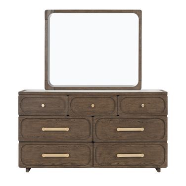 Vellara Drawer Dresser with Quartz Top In Dark Walnut