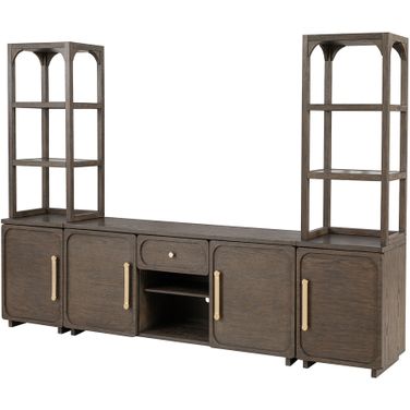 Vellara Entertainment Center In Dark Walnut