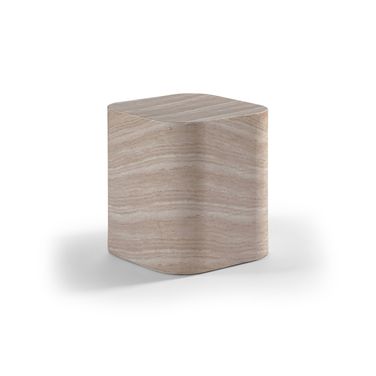 Vellon Concrete Indoor and Outdoor End Table In Travertine