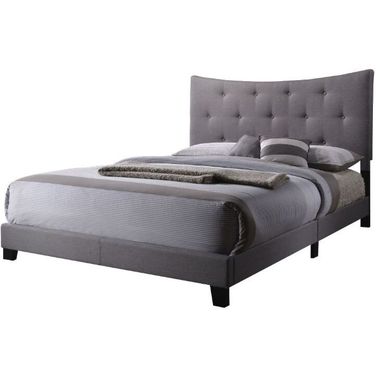 Venacha Gray Queen Upholstered Platform Bed