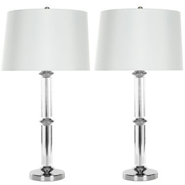 Vendome 28.5-Inch H Crystal Table Lamp in Clear Set of 2