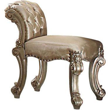 Vendome Vanity Stool In Gold Patina and Bone