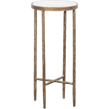 Veneto 10 Inch Round Drink Table In Antique Gold