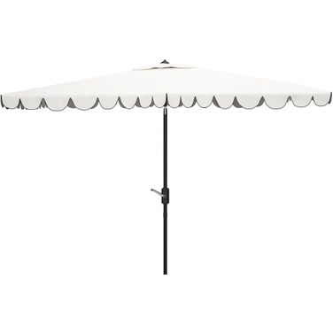 Venice 6.5 X 10 Ft Rect Crank Umbrella In White and Black