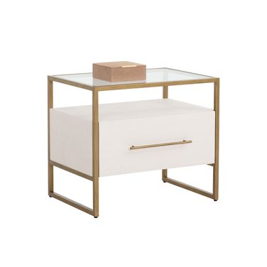 Venice Nightstand In Oyster Shagreen