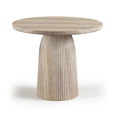 Venosa 36 Inch Concrete Indoor and Outdoor Dining Table In Travertine