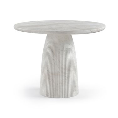 Venosa 42 Inch Concrete Indoor and Outdoor Dining Table In White