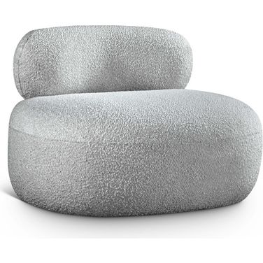 Venti Boucle Fabric Chair In Grey