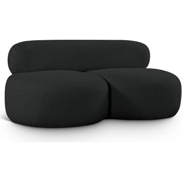 Venti Boucle Fabric Loveseat In Black