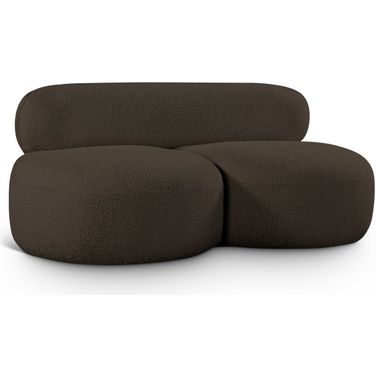 Venti Boucle Fabric Loveseat In Brown
