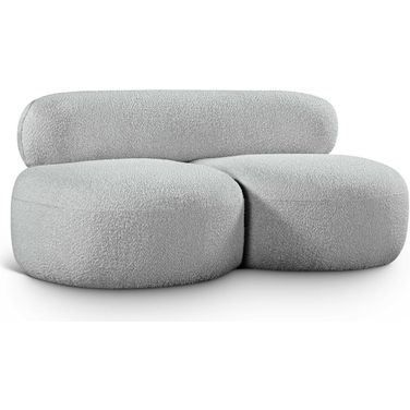 Venti Boucle Fabric Loveseat In Grey