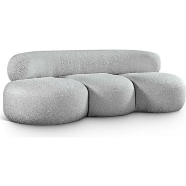 Venti Boucle Fabric Sofa In Grey