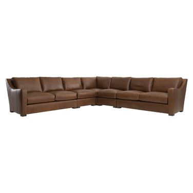 Ventura Leather Sectional In Brown
