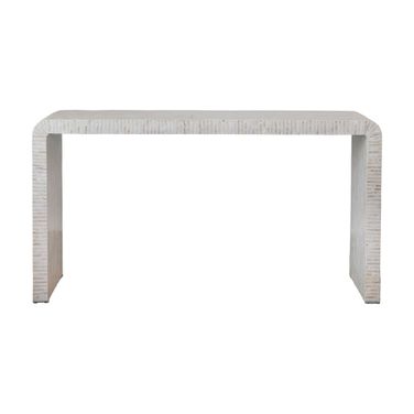 Ventura Mother of Pearl Waterfall Console Table In White