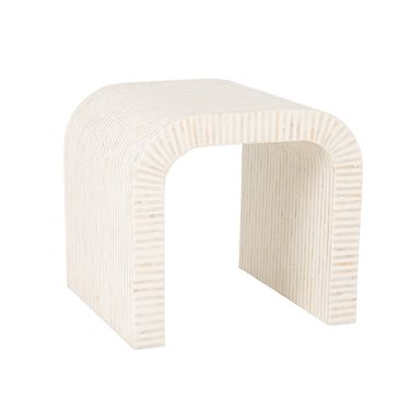 Ventura Mother of Pearl Waterfall End Table In White