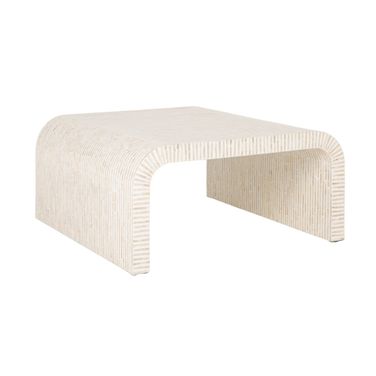 Ventura Mother of Pearl Waterfall Square Coffee Table In White