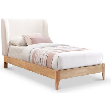 Ventura Polyester Fabric Twin Bed In Cream