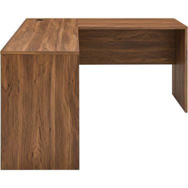 Venture L-Shaped Wood Office Desk In Walnut