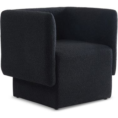 Vera Boucle Fabric Accent Chair In Black