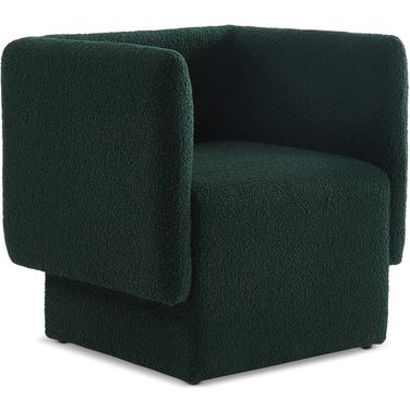 Vera Boucle Fabric Accent Chair In Green