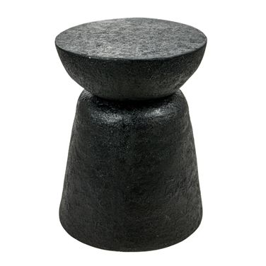 Vera Drum-Shaped Indoor/Outdoor Side Table In Black