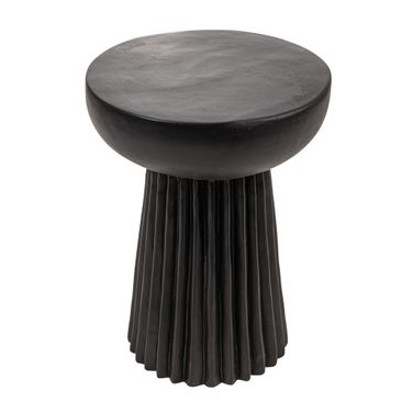 Vera Fluted Indoor/Outdoor Side Table In Black