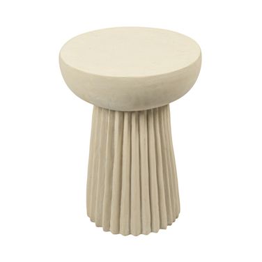 Vera Fluted Indoor/Outdoor Side Table In Cream
