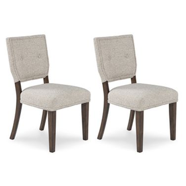 Veramond Dining Chair Set of 2 In Grey and Dark Brown