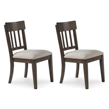 Veramond Dining Chair Set of 2 In Grey and Dark Brown