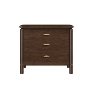 Verge 3 Drawer Nightstand In Brown and Walnut