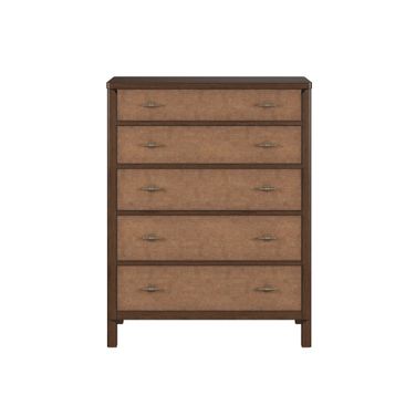 Verge 5 Drawer Chest In Brown and Walnut