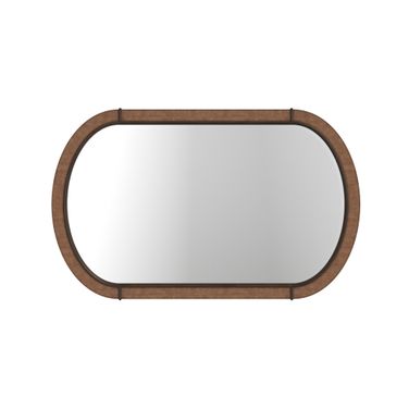 Verge Oval Woven Mirror In Brown and Walnut