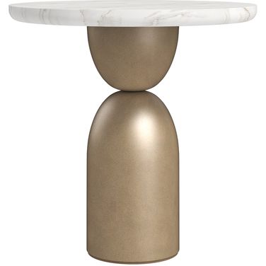 Verge Spot Table In White and Bronze