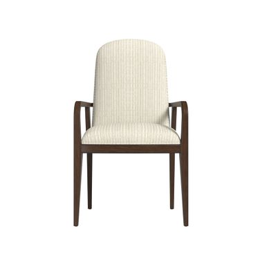 Verge Upholstered Arm Chair In Walnut and Beige