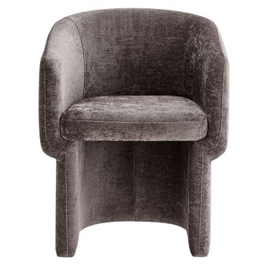 Verity Chenille Dining Armchair In Chocolate Brown