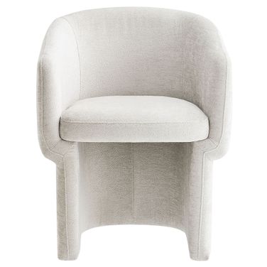 Verity Chenille Dining Armchair In Ivory