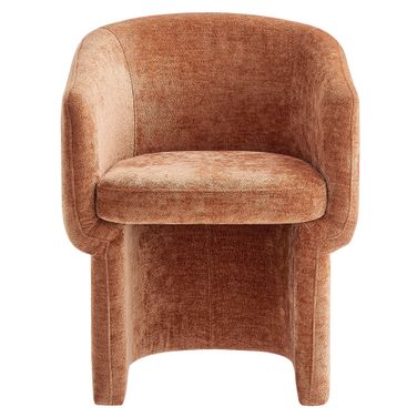 Verity Chenille Dining Armchair In Rust