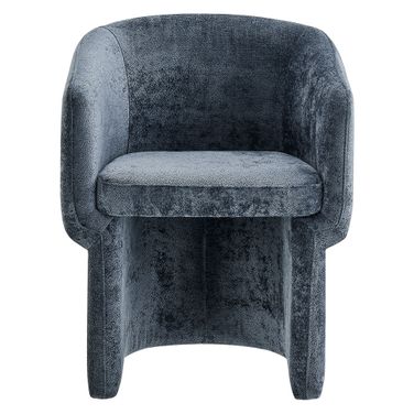 Verity Chenille Dining Armchair In Slate Blue