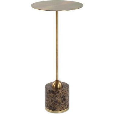 Verlin Brass Drink Table In Black
