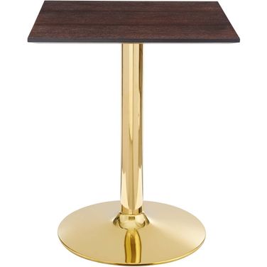 Verne 24 Inch Square Dining Table In Gold/Cherry Walnut