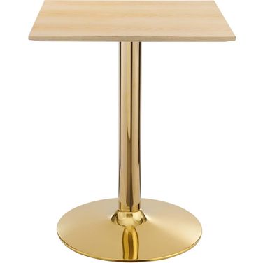 Verne 24 Inch Square Dining Table In Gold/Natural