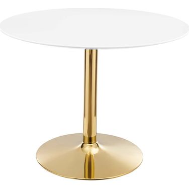 Verne 40 Inch Dining Table EEI-4748-GLD-WHI