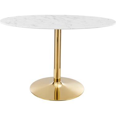 Verne 48 Inch Oval Artificial Marble Dining Table