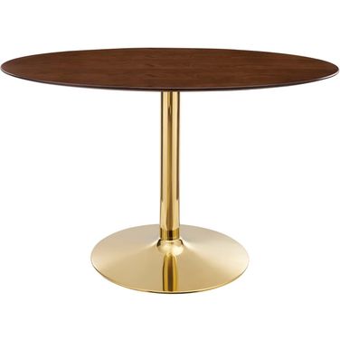Verne 48 Inch Oval Dining Table EEI-4751-GLD-WAL