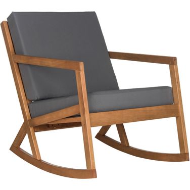 Vernon Teak Brown and Grey Rocking Chair