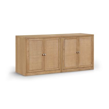 Vero Solid Wood and Oak Veneer 2-Piece Sideboard In Natural