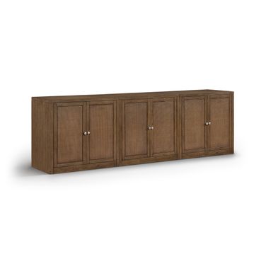 Vero Solid Wood and Oak Veneer 3-Piece Sideboard In Brown