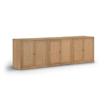 Vero Solid Wood and Oak Veneer 3-Piece Sideboard In Natural