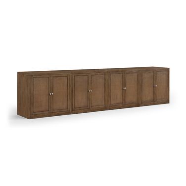 Vero Solid Wood and Oak Veneer 4-Piece Sideboard In Brown